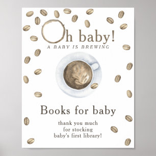Poster Un bébé est en train de préparer des livres pour b