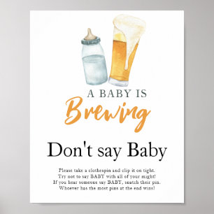 Poster Un bébé prépare du lait Ne dites pas bébé