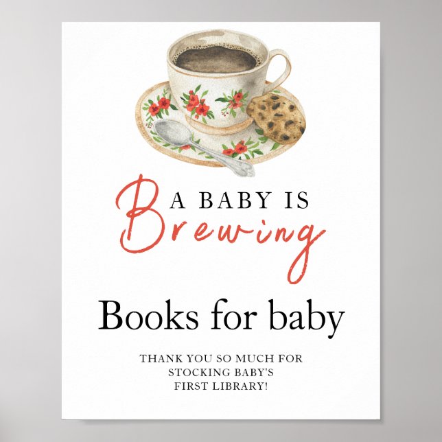 Poster Un bébé prépare une tasse de café Livres pour bébé (Devant)