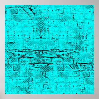 Poster Un bleu turquoise grinçant sans couleur. Éléments
