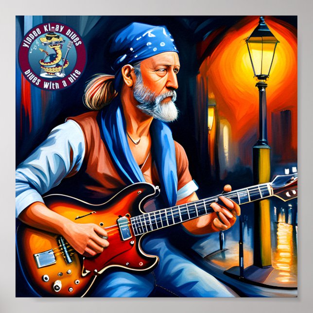 Poster Un Blues Man Rocker au coin de la rue (Devant)