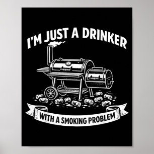 Poster Un Buveur Avec Un Problème De Fumeur Grillant Les