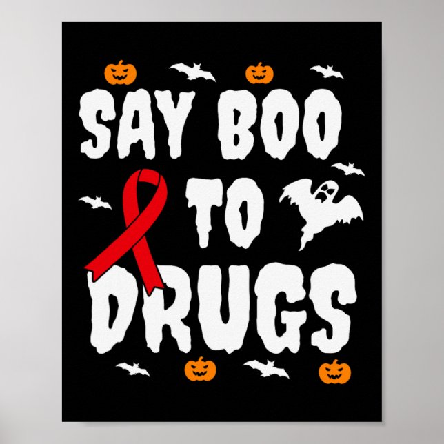 Poster Un cadeau d'Halloween amusant dire Boo à la sensib (Devant)