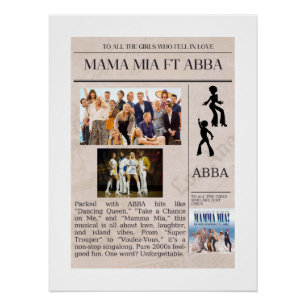 Poster Un cadeau parfait pour un FAN ABBA et MAMA MIA
