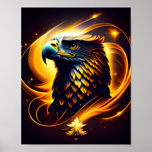 Poster Un cahier à tête d'aigle doré (Devant)
