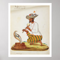 Un charmeur de serpent indien avec une Cobra, d'un