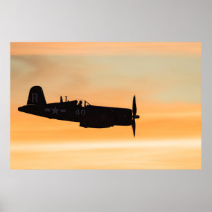 Poster Un chasseur F4U en cavair