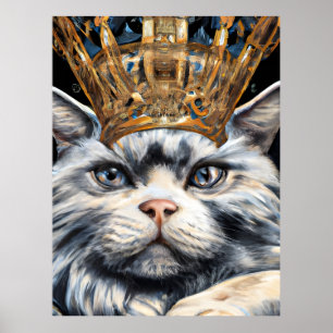 Poster Un chat avec une couronne