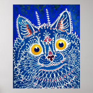 Poster Un chat dans le style gothique par Louis Wain 