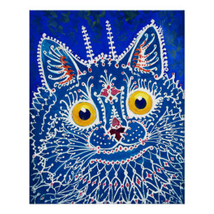 Poster Un chat dans le style gothique par Louis Wain