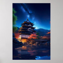 Un château japonais au milieu des étoiles