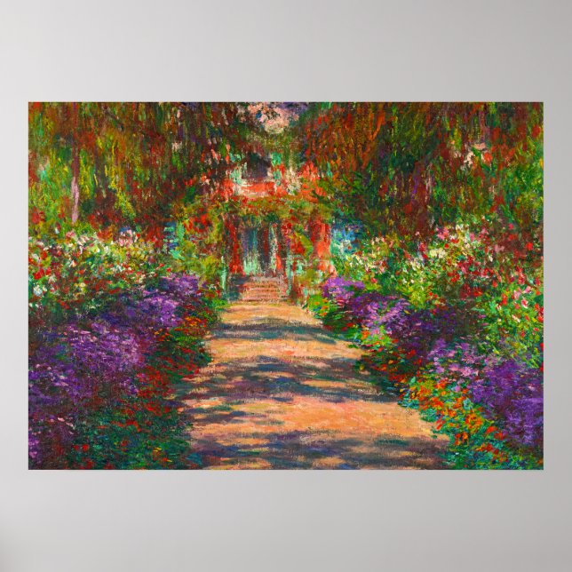 Poster Un chemin dans le jardin de Monets, Giverny, 1902 (Devant)