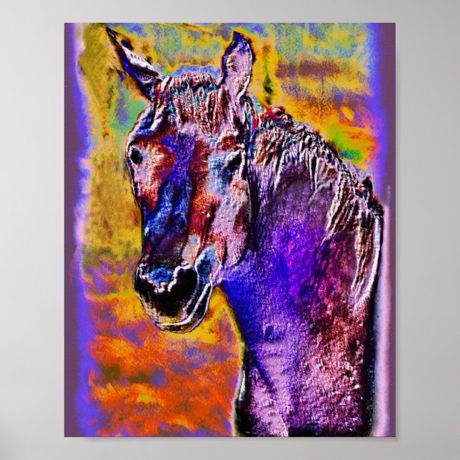 Poster Un cheval de plusieurs couleurs (Devant)