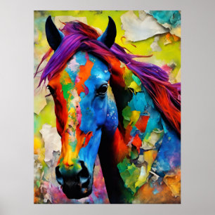 Poster Un Cheval Très Coloré