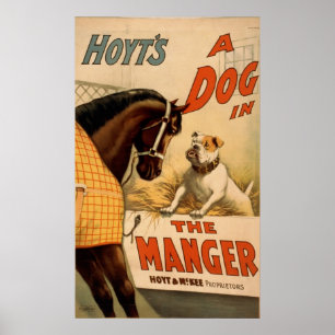 Poster Un chien dans l'affiche vintage de théâtre de