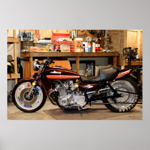 Poster Un classique Kawasaki 1974 Z1 modifié Drag Bike