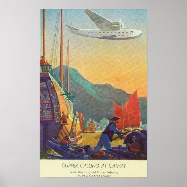 Poster Un Clipper Panaméricain survole la Chine (Devant)