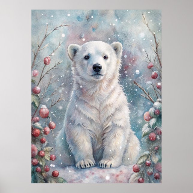Poster Un club d'ours polaire en hiver (Devant)