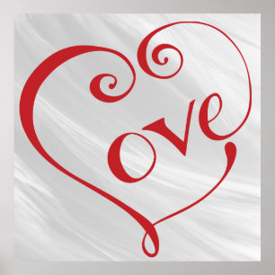 Poster Un coeur fait d'amour en rouge