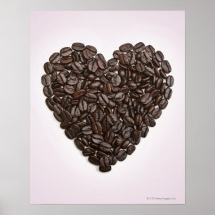 Poster Un coeur fait de grains de café