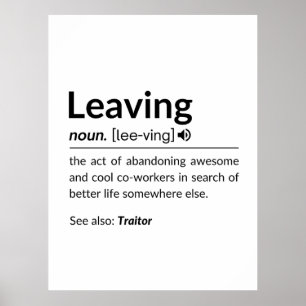 Poster Un collègue amusant qui part