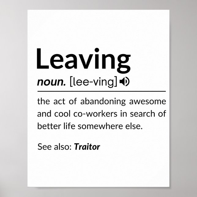 Poster Un collègue marrant quitte une tasse de café (Devant)