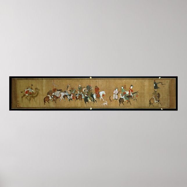 Poster Un convoi de Mongols, Chinois, XIVe siècle (Devant)