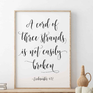 Poster Un Cordon De Trois Strands, Ecclésiaste 4:12