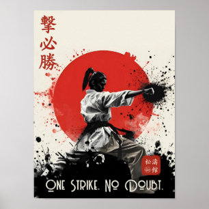 Poster Un coup sûr Karaté Shotokan traditionnel 
