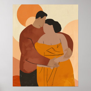 Poster Un couple incarnant l'art Abstrait