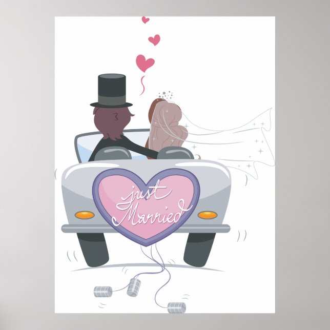 Poster Un Couple Marié Qui Conduit (Devant)