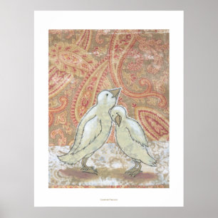 Poster Un couple parfait adorable inséparables fantaisie