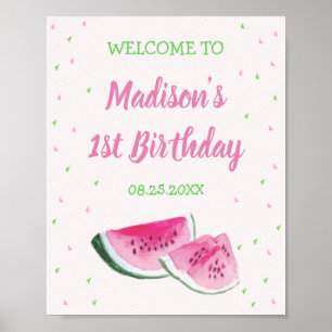 Poster Un dans un Melon mignon accueil premier anniversai