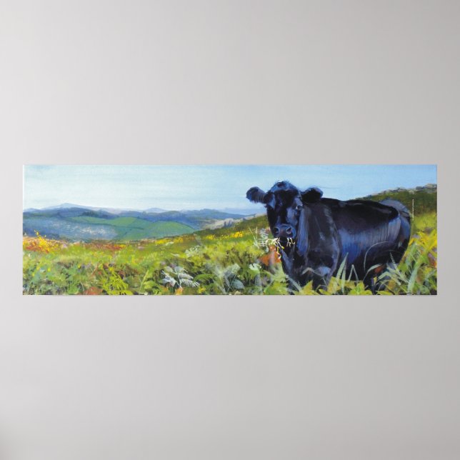 Poster Un déjeuner interrompu peinture de paysage de vach (Devant)