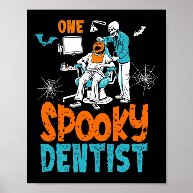 Poster Un Dentiste Éffrayant Craindre Dental Halloween Sq (Devant)
