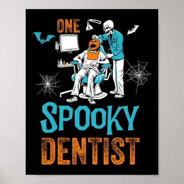 Poster Un Dentiste Éffrayant Craindre Dental Halloween Sq (Devant)