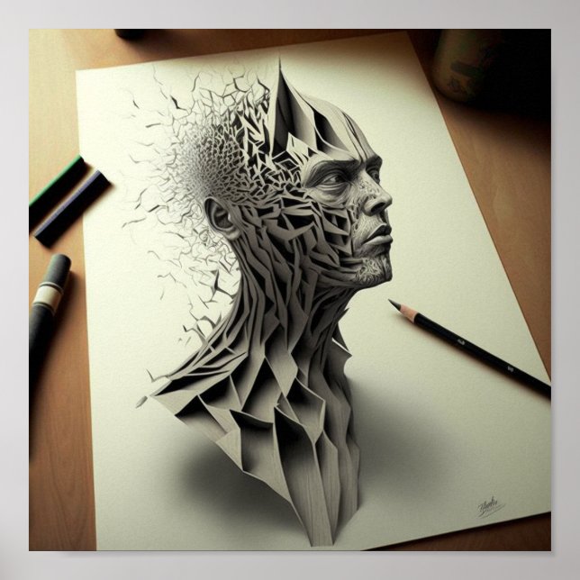 Poster Un dessin d'art contemporain (Devant)