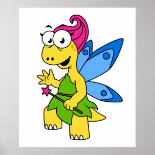 Poster Un Dessin Fairysaur Dinosaur.