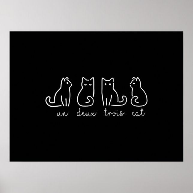 Poster Un Deux Trois Cat Abstrait Français Kitty (Devant)