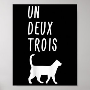 Poster Un Deux Trois Chat T-shirt Cadeau Drôle Professeur