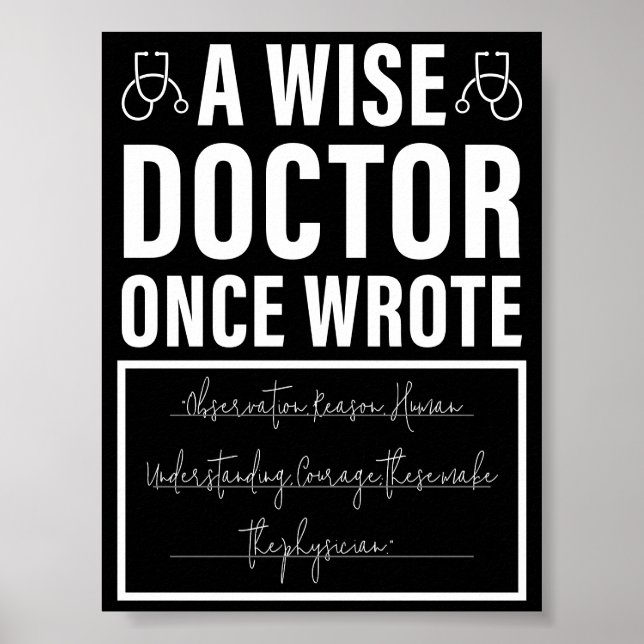 Poster Un Docteur Sage A Écrit Un Jour Mème Drôle Docteur (Devant)