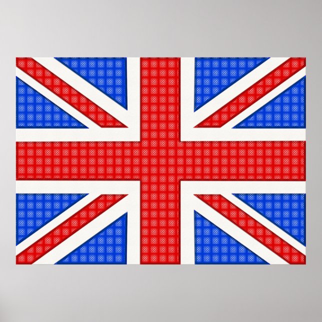 Poster Un drapeau Union Jack texturé. (Devant)