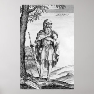 Poster Un Druide britannique, gravé par van der Gucht, 17