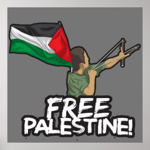 Poster Un enfant-drapeau du Résister Palestinien Liberté 