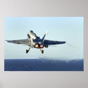 Poster Un F/A-18C Hornet démarre depuis le poste de pilot