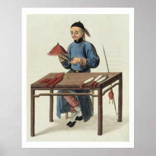 Poster Un fabricant de casquette, plaquent 51 "du costume