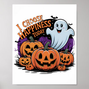 Poster Un fantôme d'Halloween Vintage, illustration Citro