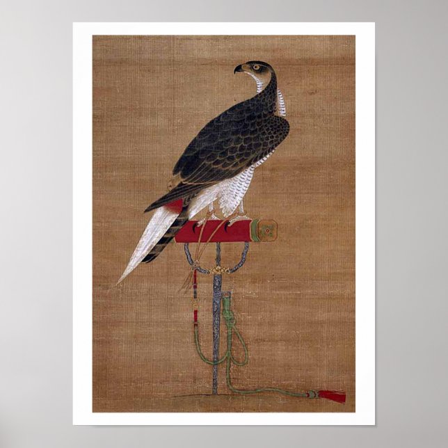 Poster Un faucon - Scroll coréen du XVIe siècle (Devant)