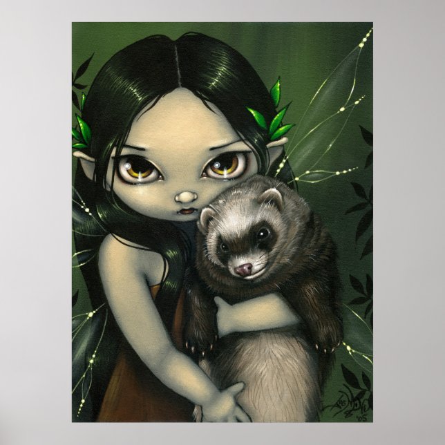 Poster Un furet et sa fée ART IMPRIMER imaginaire furets (Devant)