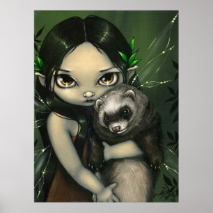 Poster Un furet et son ART féerique IMPRIMENT des furets